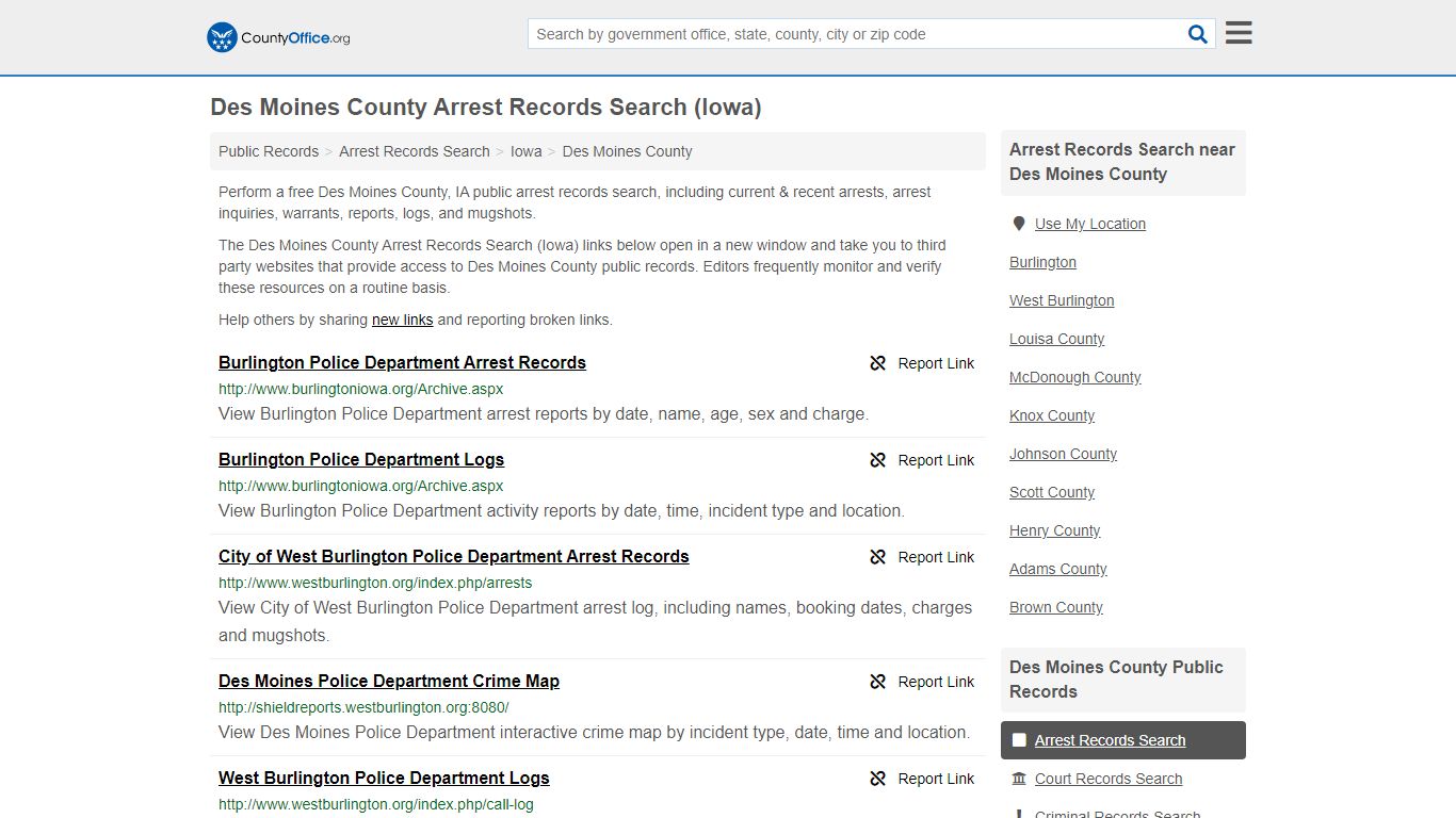 Arrest Records Search - Des Moines County, IA (Arrests ...